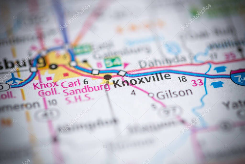 Knoxville. Illinois. USA on the map