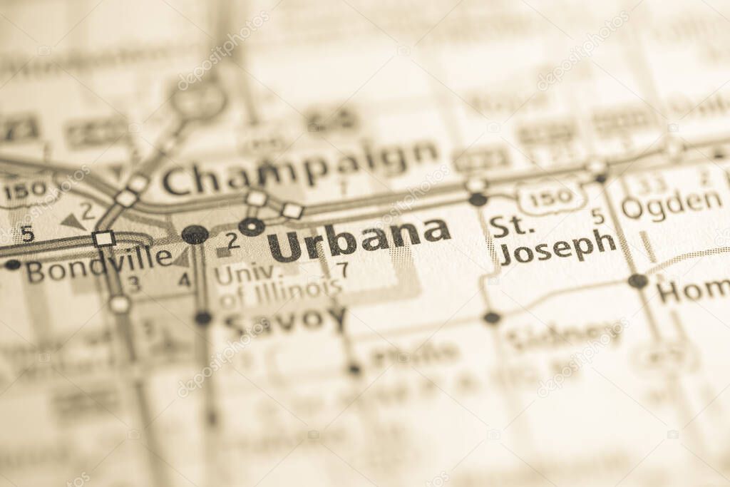 Urbana. Illinois. USA on the map