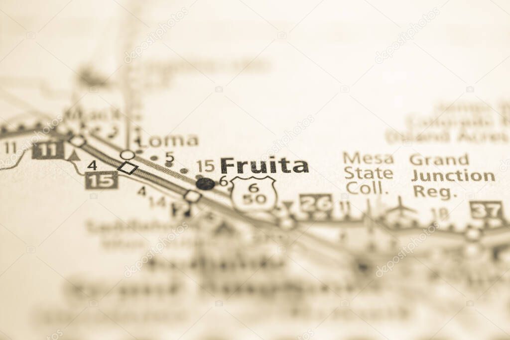 Fruita. Colorado. USA on the map 