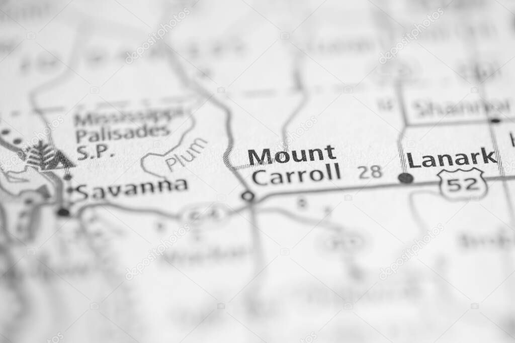 Mount Carroll. Illinois. USA on the map
