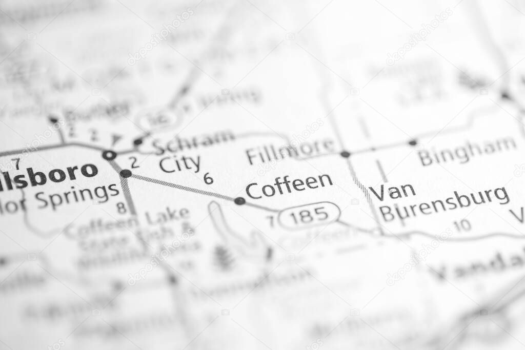 Coffeen. Illinois. USA on the map