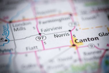 Norris. Illinois. USA on the map clipart