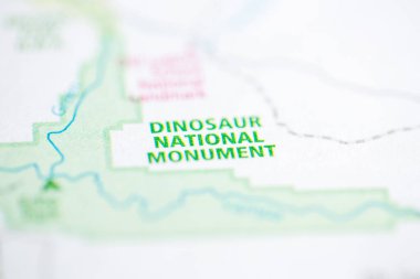 Dinosaur National Monument. Colorado. USA on the map  clipart