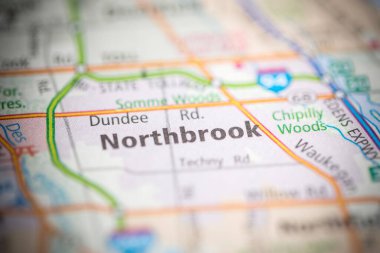 Northbrook. Illinois. USA on the map clipart