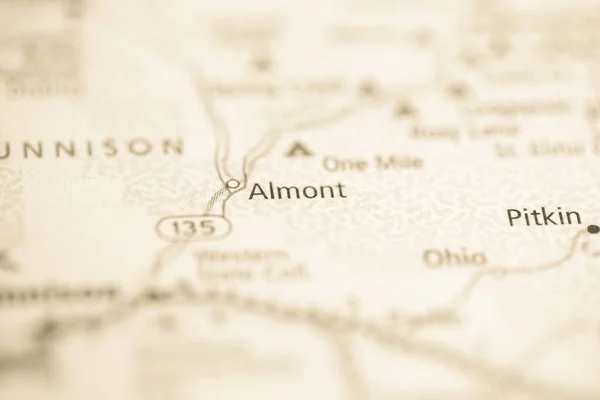 Almont Kolorado Stany Zjednoczone Mapie — Zdjęcie stockowe
