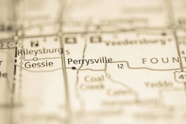 Perrysville Indiana Usa Auf Der Karte — Stockfoto