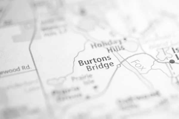 バートン ブリッジ イリノイ州 地図上のアメリカ — ストック写真