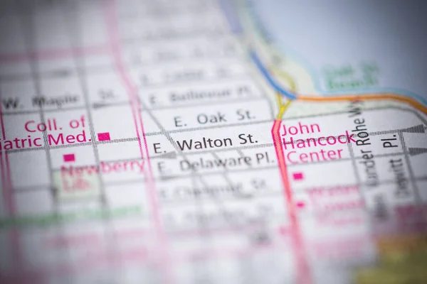 Walton Chicago Illinois Usa Mapa — Foto de Stock