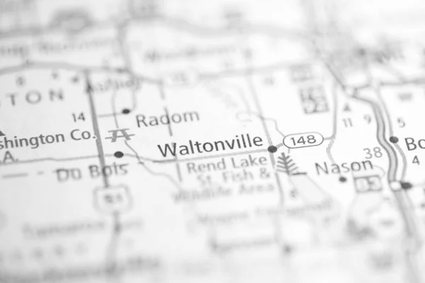 Waltonville Illinois Eua Mapa — Fotografia de Stock