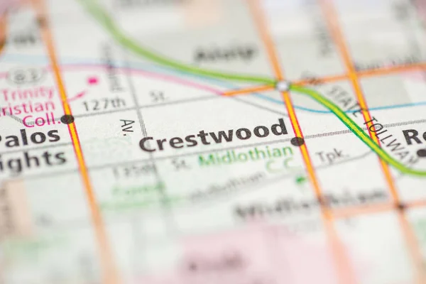 Crestwood. Chicago. Illinois. USA on the map