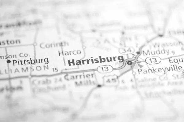 Harrisburg Illinois Eua Mapa — Fotografia de Stock