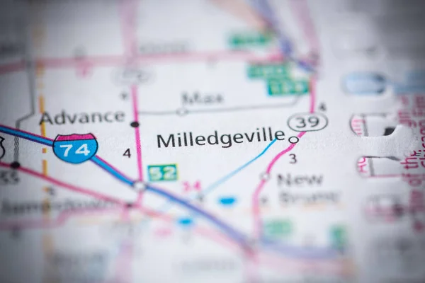 Milledgeville Indiana Usa Mapa — Foto de Stock