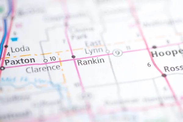 Rankin Illinois Usa Mapa — Foto de Stock