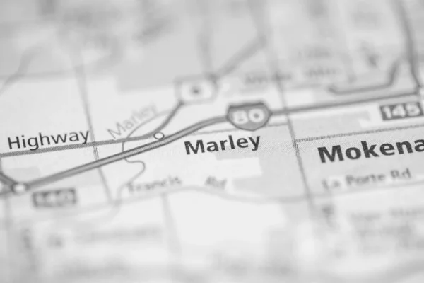 Marley. Chicago. Illinois. USA on the map