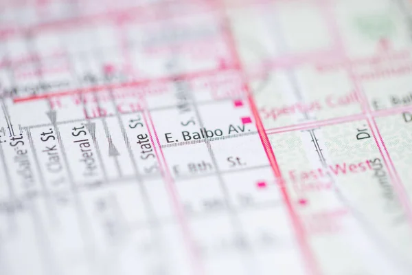 Balbo Chicago Illinois Usa Mapa — Foto de Stock
