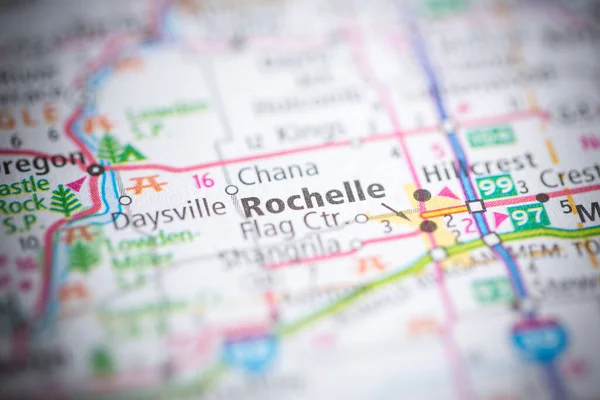 Rochelle Vagyok Illinois Ban Usa Interaktív Térképen — Stock Fotó