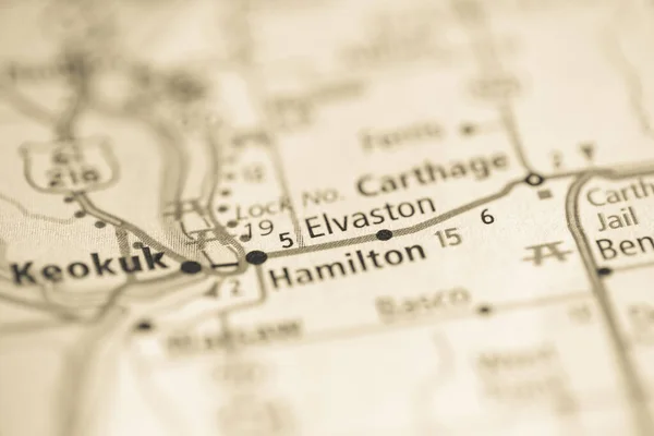 Elvaston Illinois Usa Auf Der Karte — Stockfoto