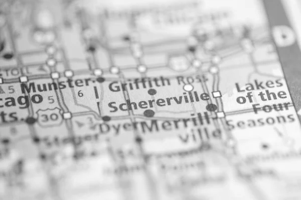 Schererville Stanie Illinois Stany Zjednoczone Mapie — Zdjęcie stockowe