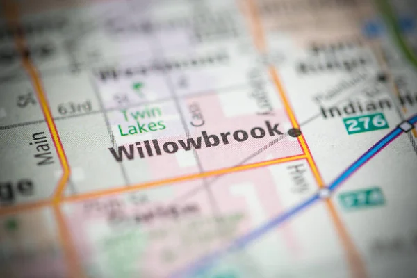 Willowbrook Şikago Illinois Abd Haritada — Stok fotoğraf