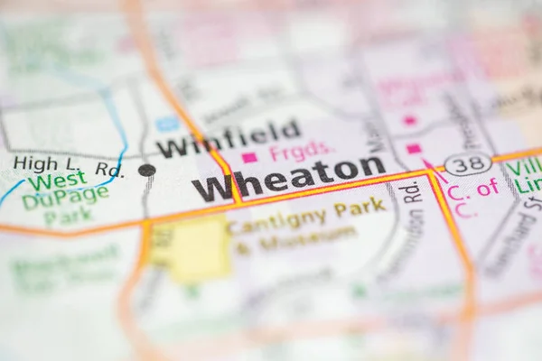 Wheaton. Chicago. Illinois. USA on the map