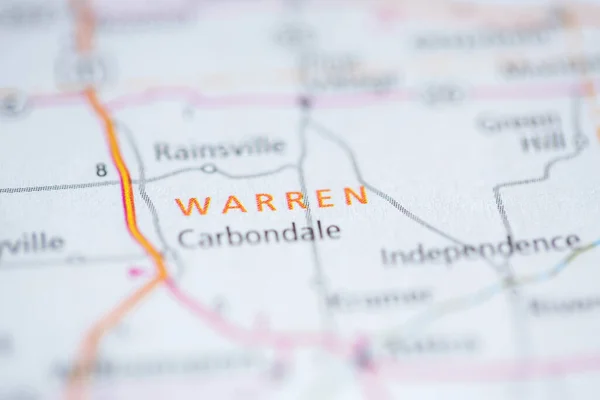 Warren Indiana Eua Mapa — Fotografia de Stock