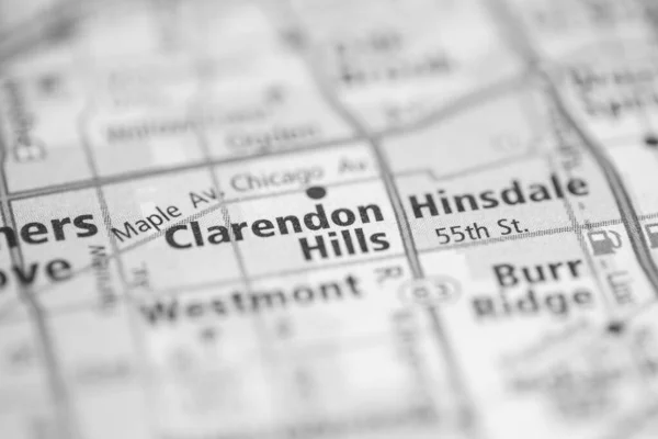 Clarendon Hills Chicago Illinois Usa Mapa —  Fotos de Stock
