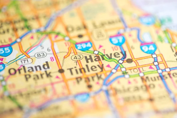 Harvey Illinois États Unis Sur Carte — Photo