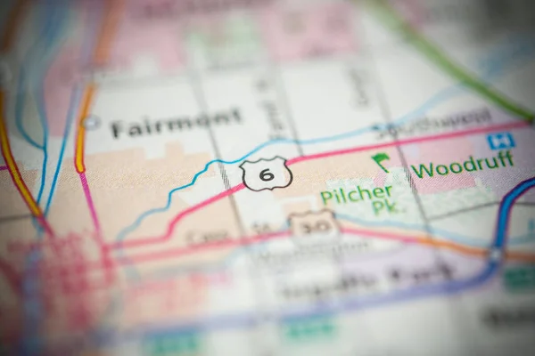 6号線 シカゴだ イリノイ州 地図上のアメリカ — ストック写真