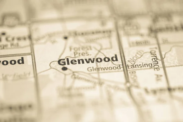 Glennwood Chicago Illinois Eua Mapa — Fotografia de Stock