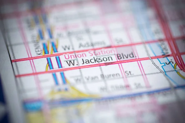 Jackson Blvd Chicago Illinois Usa Interactieve Kaart — Stockfoto