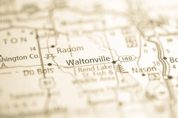 Waltonville Illinois Eua Mapa — Fotografia de Stock