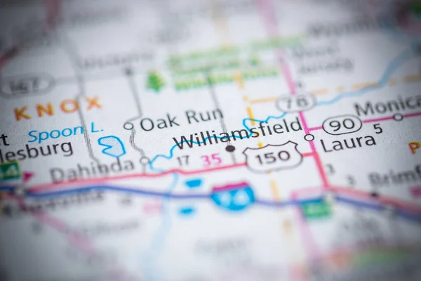 ウィリアムズフィールドだ イリノイ州 地図上のアメリカ — ストック写真