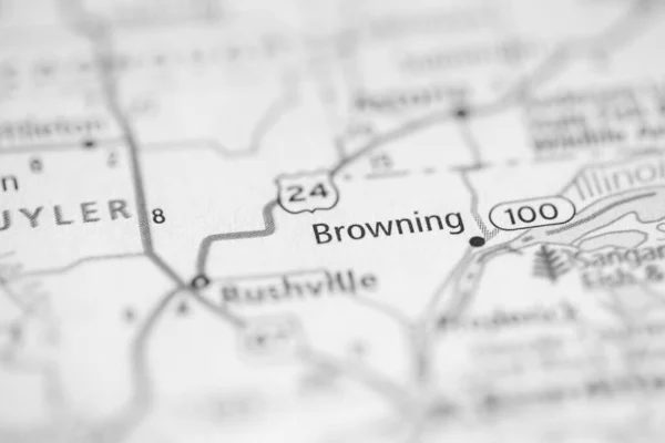 Browning Illinois Stati Uniti Sulla Mappa — Foto Stock