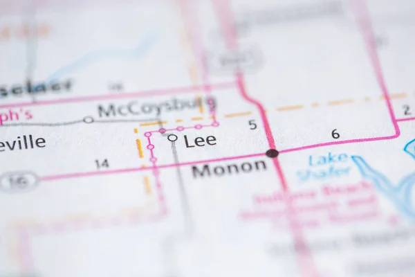 Lee Indiana Usa Auf Der Karte — Stockfoto