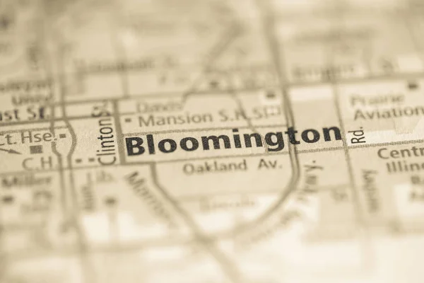 Bloomington Illinois Stati Uniti Sulla Mappa — Foto Stock