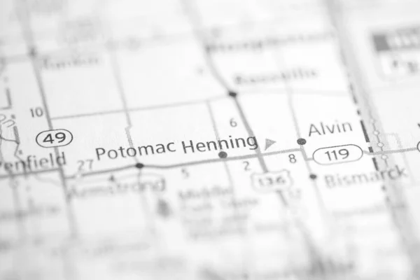 Χένινγκ Ιλινόις Ηπα Στο Χάρτη — Φωτογραφία Αρχείου