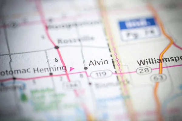 Alvin Illinois Usa Kartan — Stockfoto