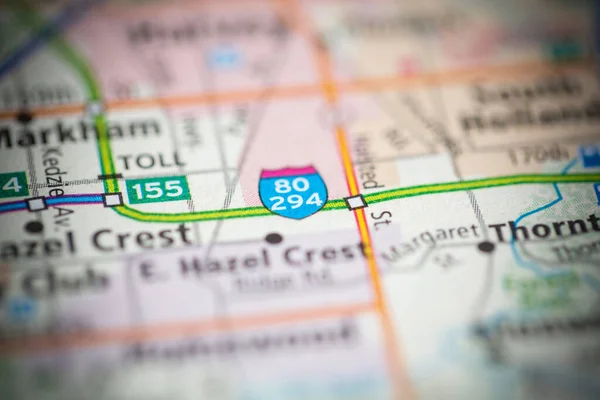 I-80. I-294. Chicago. Illinois. USA on the map