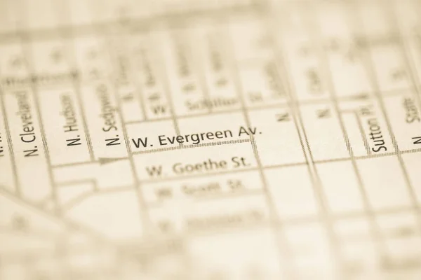 Evergreen Chicago Illinois Usa Mapa —  Fotos de Stock