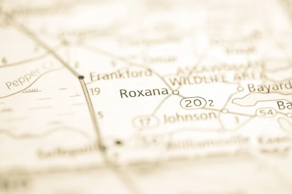 ロクサーナ デラウェアだ 地図上のアメリカ — ストック写真