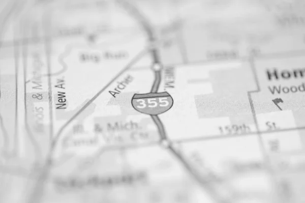 355 シカゴだ イリノイ州 地図上のアメリカ — ストック写真