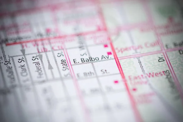 EバルボAv シカゴだ イリノイ州 地図上のアメリカ — ストック写真