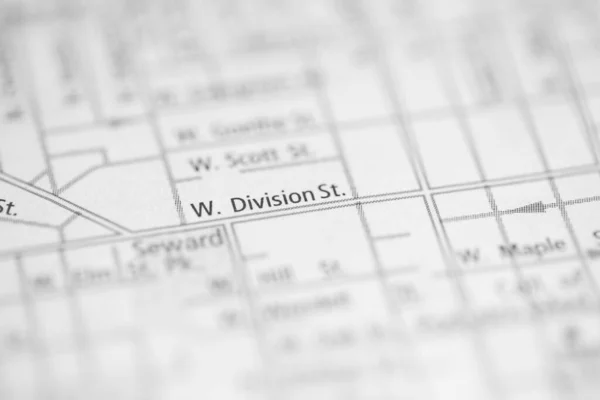 Division Chicago Illinois Usa Map — Stock Photo, Image