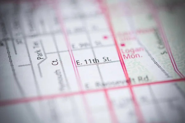 11番街のシカゴ イリノイ州 地図上のアメリカ — ストック写真
