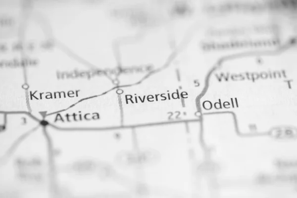 Riverside Indiana Usa Mapě — Stock fotografie