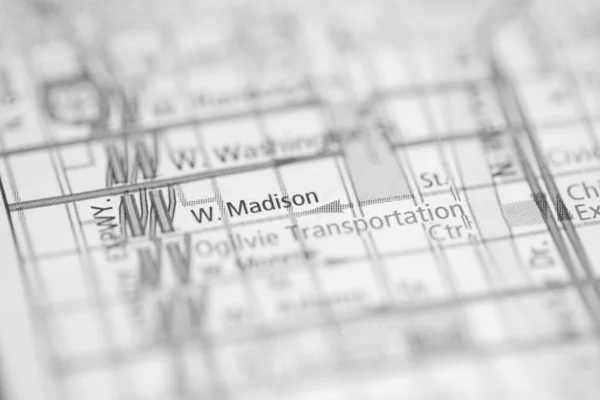 Madison Chicago Illinois Eua Mapa — Fotografia de Stock