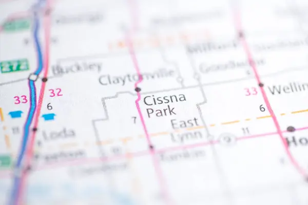 Cissna公园 伊利诺伊州地图上的美国 — 图库照片