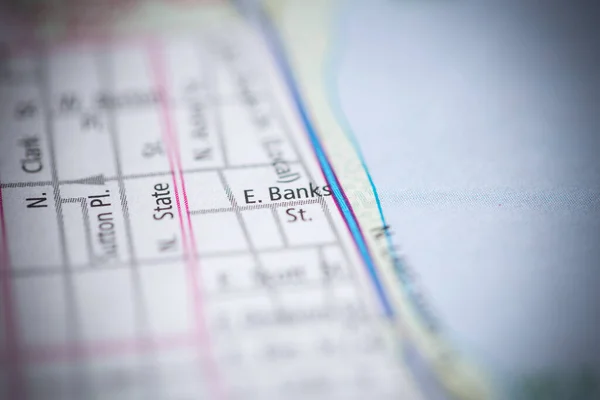 Banks Chicago Illinois Eua Mapa — Fotografia de Stock