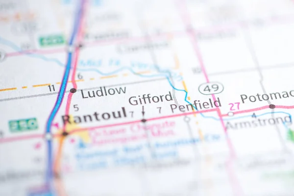 Gifford. Illinois. USA on the map