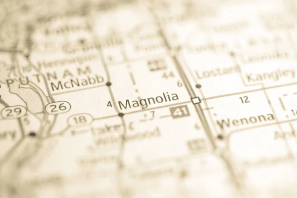 イリノイ州の都市 地図上のアメリカ — ストック写真